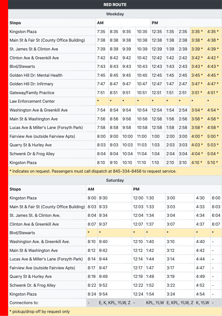 Red Bus UCAT Schedule - RideSchedules